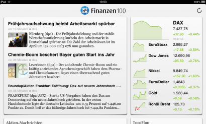 Finanzen100 bringt generalüberholte iPad-App